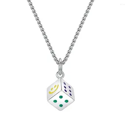 Pendant Necklaces Men's Chain Stainless Steel Necklace Lucky Dice Design Jewelry Gift For Him With
