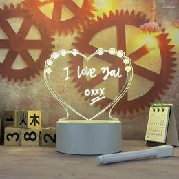 Decorative Figurines Note Board LED Night Light Rewritable Message With Pen Warm Soft USB Power Lamp Home Holiday Gift For Children