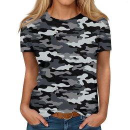 Women's T Shirts Short Sleeve Shirt Summer Camp Women Camouflage Military Female Tee Hip Hop Cool T-shirt 2024