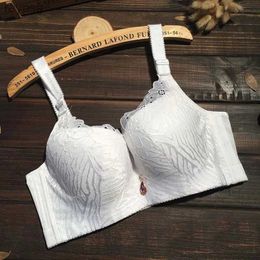 Bras Bras White big bust bra 115E 115C 110E 110DD 105E 100D 95D 90D 85D 80D C D E F cup TOP sexy lace shoulder strap V push up bra C3313 YQ240203