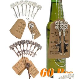 Party Favour Metal Key Beer Bottle Opener Wine Ring Keychain Wedding Party Favours Vintage Kitchen Accessories Antique Gifts For Guests9 Dh7Cd