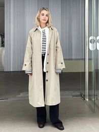 Outono design pista designer de couro maxi longo trench coat com cinto chique feminino pu blusão clássico 240131