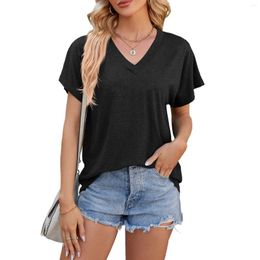 Women's T Shirts Short Sleeved V Neck Women Blouses Long Sleeve Womens Plain Tee Sports Sweater Tunic Tops