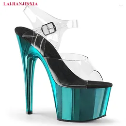 Sandals LAIJIANJINXIA Peep Toe 17CM High Heels Style Sexy Pole Dance Shoes Stripper Models Party Show Stage Platform