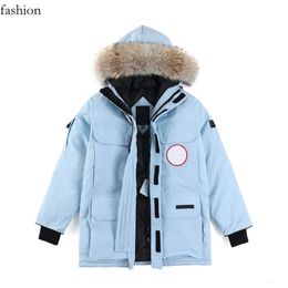 Canadian Goose Slim Fitting Mens and Womens Zippered Plush Hat Fashion Goose Warm Down Jacket for Couples Canadian Goose 346
