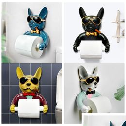 Toilet Paper Holders Tray Resin Punch Hand Tissue Box Household Towel Reel Spool Device Dog Style 230109 Drop Delivery Dhnvr