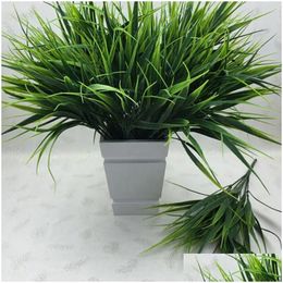 Decorative Flowers Wreaths 1Pc Artificial Plastic 7-Fork Simation Grass Plant Fake Flower Arrangement Christmas Home Decoration Drop D Ot6Rh