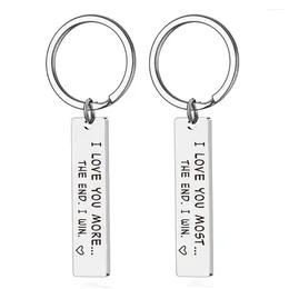 Keychains I Love You Most More Chains Stainless Steel KeyChain Keyring Lover Men Women Uniex Fashion Jewelry Christmas Gift