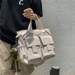 Nylon Waterproof Canvas Handbags Shoulder Crossbody Bags for Women Men Messenger Bag Youth Girls School Bags Harajuku Tote Bag 240118