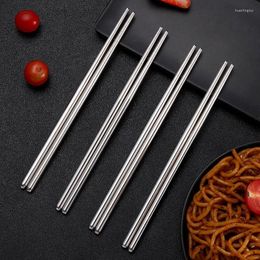 Chopsticks 12 Pairs Stainless Steel Korean Chopstick Cutlery Set Sushi Metal Sticks Non-slip Round For Home Party