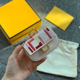 Fashion Designer Mini Bag Coin Purse Baguette Gold Chain Lipstick Case Small crossbody shouder bags Handbag Luxury Letter-Full embroidery bags