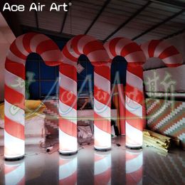wholesale Giant Pillar Striped Inflatable Lollipop Model With Pedestal And Blower For Christmas Holiday Or Advertising Decoration Sold
