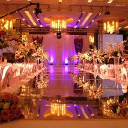 Carpets 1.2X20 Meter Wedding Mirror Carpet Bi-sided Silver T Stage Runner For Party Banquet 0.12mm Thickness