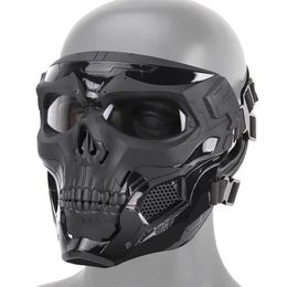 Halloween Skeleton Airsoft Mask Full Face Skull Cosplay Masquerade Party Mask Paintball Military Combat Game Face Protective Mas Y238D