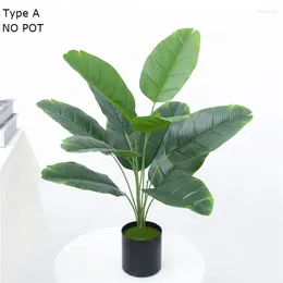 Decorative Flowers Artificial Plants Banana Tree Plastic Leaf Nordic Greenery Plant Wedding Party Home Garden Decoration Fake Potted
