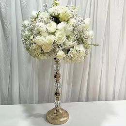 60cm /100cm)Wedding Supplies Gold Metal Crystal Flower Stand Wedding Table Decoration Centerpiece 430