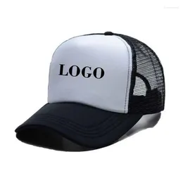 Ball Caps Custom Print Logo Baseball For Men Women Summer Mesh Sponge Breathable Advertising Hat Outdoor Sunshade Gorra Wholeasle