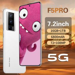 New Cross-Border Mobile Phone F5 Pro 4G 7.2 Inch 16 1T Foreign Trade Android Smart Phone Source Factory Delivery