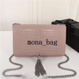 Brand and famous designer bag Crocodile pattern women Crossbody bags classic fashion medium size Buckle clutch purse handbag pink 230N