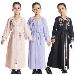 Ethnic Clothing Cute Embroidery Eid Dress Girls Muslim Abaya Ramadan Kebaya Jilbab Hijab Robe Khimar Dubai Dresses 2024 Fashion Islamic
