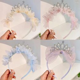 Hair Accessories Crown Rhinestone Princess Band Children Birthday Party Headbands Bow Knot Flower Hoop