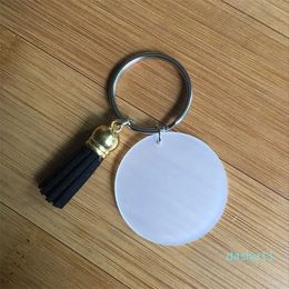 4cm Blank Disc with 3cm Suede Tassel Vinyl Keyring Multi Color Available Gold Silver Monogrammed Clear Acrylic Disc Tassel Keychain