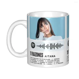 Mugs Aitana Poster Coffee DIY Custom Spanish Music Singer Ceramic Tea Milk Mug Cup Outdoor Work Camping Beer