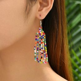 Dangle Earrings Trendy Bohemia Colorful Beaded Statement Jewelry Wedding Party Gift Brincos Multilayer Tassel Drop For Women