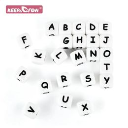 1000pcs 12mm Silicone Letter Beads Bulk Wholesale English Alphabet Personalised Name Baby Pacifier Chain Teething Teether Bead 240123