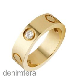 with Box Rose Gold Stainless Steel Crystal Wedding Ring Woman Jewellery Love Rings Men Promise for Female Women Gift Engagement Bag 783Z