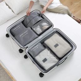 Storage Bags 7pcs Set Travel Suitcase Organiser Luggage Packing Cubes For Shoe Clothes