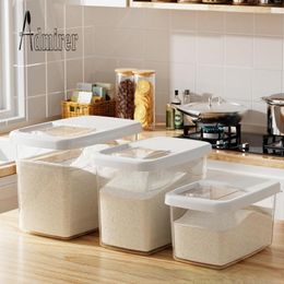 Storage Bottles Kitchen Rice Box Large Grain Metering Dispenser With Lid Insect Proof Dry Food Container Household Cereal Bucket Corn