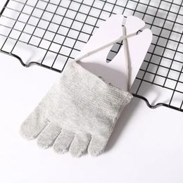 Women Socks Invisible Sling Elasticity Cotton Solid Color Half Palm Insoles Five Finger Toe Separator Foot Care