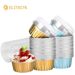 Baking Moulds 100CPS Ramekins With Lids 5oz Aluminium Foil Cups Cupcake Muffin Liners Pudding Dessert For Wedding Birthday