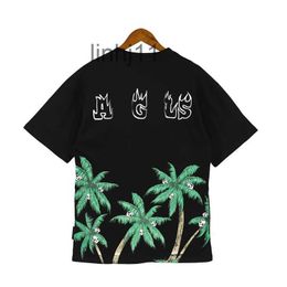 Men's T-shirts Mens Designer Shirts Shirt Palms Palmangel City Limited Inkjet Graffiti Letter Printing Sailboat Short-sleeved Zzbu2kIU90