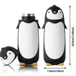 Water Bottles Penguin Stainless Steel Vacuum Thermos Travel Mug Tea Bottle Coffee Flask For Kids Children Student 9.5oz Black