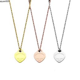 Tiff Designer Gold Heart Necklace Jewelry Pendant Rose Valentine Day Giftc6asxa9d