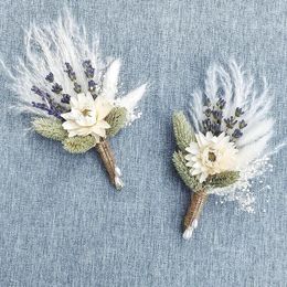 Decorative Flowers Boho Fall Wedding Anniversary Decorations Mini Dried Bouquets Bridesmaid Groom Corsage Preserved Babysbreath Bridal Deco