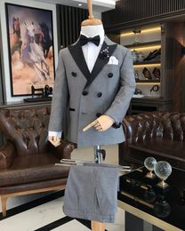 New Kind Toddler Boy's Suits Formal Occasion 2-piece Set Wedding Party Prom Birthday Performance Children Tuxedo Jacket Pants A4