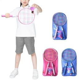 Kids Badminton Set of 2 Rackets with Carrying Bag for Boys Girls Lightweight F2TC 240122