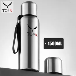 Water Bottles 500/1000/1500ML Large Capacity Stainless Steel Thermos Portable Vacuum Flask Insulated Tumbler With Rope Thermo Bottle