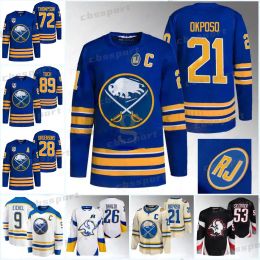 Buffalo Honor Rj Patch Sabres Maglie 53 Jeff Skinne'Sabre'''Hockey Jersey Alex Tuch Tage Thompson Victor Olofsson Devon Levi Rasmus Dahlin Owen Power Dylan