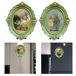 Frames Picture Frame Oval Vintage Po For Table Wall Hanging Home Decor