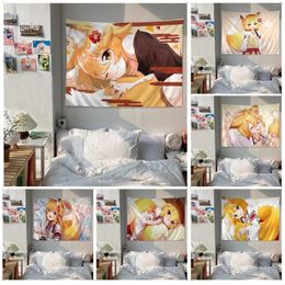 Tapestries The Helpful Fox Senko-san Wall Tapestry Bohemian Mandala Art Home Decor