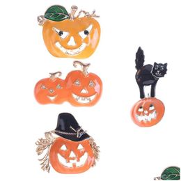 Pins, Brooches Pins Brooches Pumpkin Halloween Cartoon Enamel Brooch Pin Collar Badge Jewellery Gift Uni Drop Delivery Jewellery Dhhyn