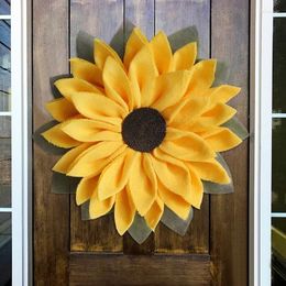 Decorative Flowers Artificial Sunflower Wreath Wall Hanging Decoration For Bedroom Home Outdoor Garden Wedding Party Festival