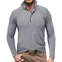 Men's Polos 2024 Autumn/Winter Long Sleeve Polo Shirt European And American Neck T-shirt Top