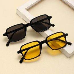 Sunglasses YOOSKE Women Men Square Designer Small Rectangle Sun Glasses Ladies Outdoor Travel Eyewear Black Yellow