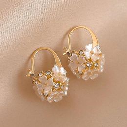Dangle Earrings Romantic Flower Clusters Earring For Women Sweet Temperament Cz Drop 2024 Fashion Elegant Girl Jewellery