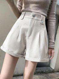 Women's Shorts Autumn Winter Solid Elegant Wide Leg Women Corduroy High Waist Short Pant Vintage Harajuku Y2k Fashion Casual